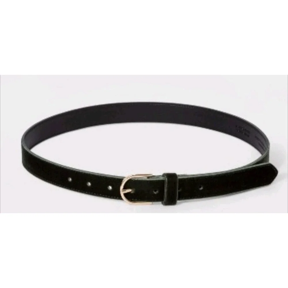 Velvet Dark Green Belt With Gold Buckle For Women's Size XL